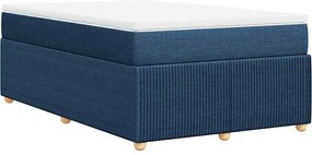 vidaXL Κρεβάτι Boxspring με Στρώμα Μπλε 120x190 εκ. Υφασμάτινο