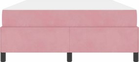 vidaXL Σκελετός Κρεβατιού με στρώμα Ροζ 140 x 200 cm ύφασμα