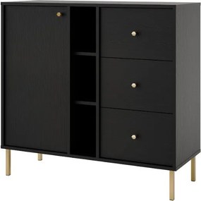 Μπουφές Siera 1F 3S Shelf-Μαύρο