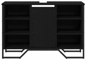 vidaXL Ντουλάπι νεροχύτη Μαύρη Οξυά 91 x 35 x 60 εκ Επεξεργασμένο ξύλο