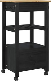 vidaXL Καρότσι Κουζίνας MONZA Μαύρο 48 x 40 x 88,5 εκ.