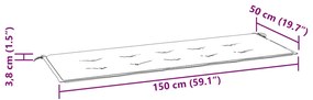 vidaXL Μαξιλάρι Πάγκου Κήπου Μπλε&Λευκό Ριγέ 150x50x4 εκ Ύφασμα Oxford