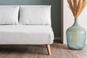 2-Seat Sofa-Bed Folde 2-Seater - Teddy Fabric - White White