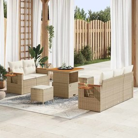 vidaXL Σετ Καναπέ Κήπου 8 pcs μπεζ και κρεμ 80 x 80 x 71 cm