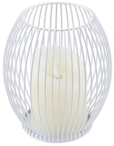 Φανάρι Με Κερί Led Candle 76490 Φ14x16cm Dimmable 2700K White GloboStar Αλουμίνιο