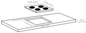 vidaXL Εστία Επαγωγική με 4 Εστίες & Πλήκτρα Αφής 77 εκ. 7000 W Γυάλινη