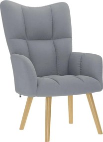 vidaXL Πολυθρόνα Relax Ανοιχτό Γκρι Υφασμάτινη με Υποπόδιο