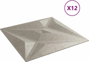 vidaXL Πάνελ τοίχου Αστέρι 12 pcs Αστέρι Μπετόν 50 x 50 cm Φελιζόλ XPS