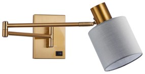 SE21-GM-52-SH3 ADEPT WALL LAMP Gold Matt Wall lamp with Switcher and Grey Shade+