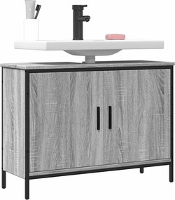 vidaXL Ντουλάπι Νιπτήρα Μπάνιου Γκρι Sonoma 80x30x60 εκ. Επεξ. Ξύλο