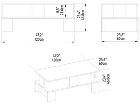 ΤΡΑΠΕΖΙ ΣΑΛΟΝΙΟΥ OLLY PAKOWORLD ΛΕΥΚΟ 120X60X47ΕΚ