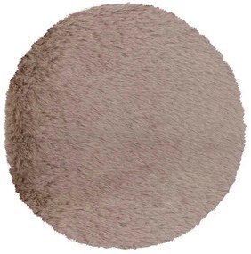 Γούνινο Στρογγυλό Χαλί (Φ160) Βιοκαρπέτ Krolik R11 D.Beige
