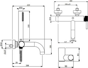 Armando Vicario Industrial 512100 Chrome - Μπαταρία λουτρού