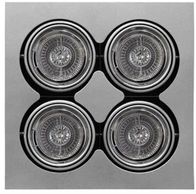 Χωνευτό Σποτ Οροφής-Τοίχου Κινητό AR111 4x50W XF 004Β Ασημί 3-124106 Lumen-3-124106-Ασημί 3-124106