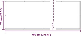 vidaXL Οθόνη Μπαλκονιού Μπορντό 75 x 700 cm