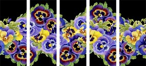 Πανέμορφο λουλουδάτο μοτίβο εικόνας 5 μερών - 200x100