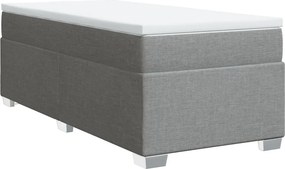 vidaXL Κρεβάτι Boxspring με Στρώμα Ανοιχτό Γκρι 100x200 εκ. Υφασμάτινο