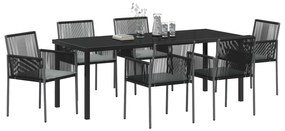 vidaXL Σετ των 4 Μαύρο Πολυ Ρατάν 54x60.5x83.5 εκ Ανθεκτικό