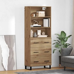 vidaXL Highboard με συρτάρι 2 pcs Artisan Oak Επεξεργασμένο ξύλο