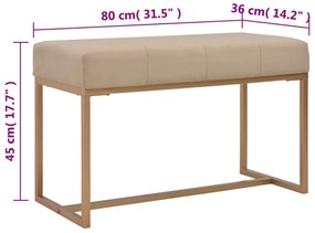 vidaXL Πάγκος Μπεζ 80 εκ. από Βελούδο