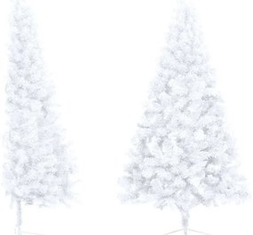 vidaXL Χριστ. Δέντρο Μισό Προφωτισμένο Τεχνητό Μπάλες Λευκό 150εκ