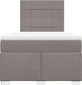 vidaXL Κρεβάτι Boxspring με Στρώμα Taupe 120x200 εκ. Υφασμάτινο