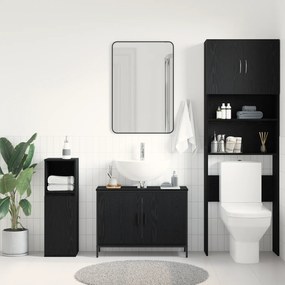 vidaXL Νιπτήρας Μπάνιου Μαύρο Δρυς 80x30x60 εκ Επεξεργασμένο Ξύλο