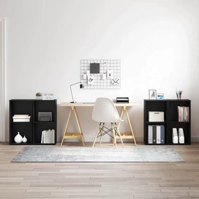 vidaXL Σετ επίπλου τηλεόρασης 4 pcs Μαύρη Οξυά Επεξεργασμένο Ξύλο