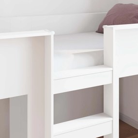 vidaXL Κρεβάτι Κουκέτα για Παιδιά Λευκό 100 x 200 cm