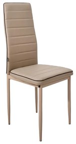 Καρέκλα C-001 Δερματίνη Μπέζ με Καφέ Ρίγα 42x43x97 εκ. 6αδα 42x43x97 εκ.
