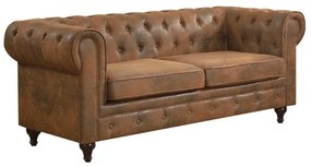 Καναπές Τριθέσιος CHESTERFIELD Ύφασμα Camel 190x82x77cm