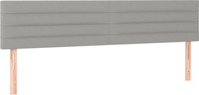 vidaXL Κρεβάτι Boxspring με Στρώμα &amp; LED Αν.Γκρι 200x200εκ. Υφασμάτινο