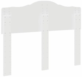 vidaXL Κεφαλάρι με κεφαλάρι Λαμπερό Λευκό 135 cm Επεξεργασμένο ξύλο