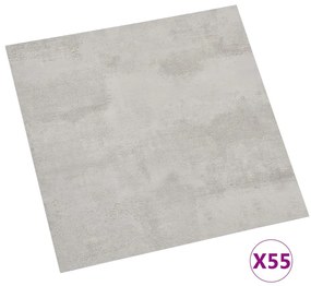 vidaXL Δάπεδο Αυτοκόλλητο Ανοιχτό Γκρι 55 τεμ. 5,11 μ² από PVC