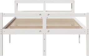 vidaXL Κρεβάτι Ηλικιωμένου με Κεφαλάρι Λευκό 150x200 εκ. Μασίφ Πεύκο