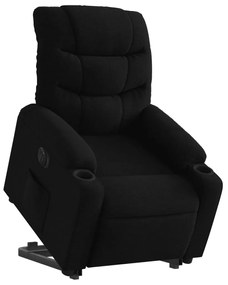 vidaXL Πολυθρόνα Ηλεκτρική Ανακλινόμενη με Ανύψωση Μαύρη Υφασμάτινη