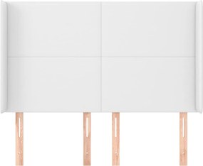 vidaXL Κεφαλάρι με Πτερύγια Λευκό 147x16x118/128 εκ. Συνθ. Δέρμα