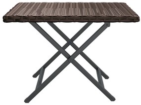 vidaXL Τραπέζι Πτυσσόμενο Καφέ 45 x 35 x 32 εκ. από Συνθετικό Ρατάν