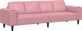 vidaXL Καναπές σαλονιού Ροζ 250 x 77 x 76 εκ.