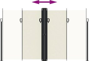 vidaXL Σκίαστρο Πλαϊνό Συρόμενο Κρεμ 200 x 1000 εκ.