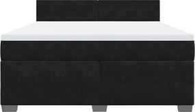 vidaXL Κρεβάτι Boxspring με Στρώμα Μαύρο 180x200 εκ. Βελούδινο