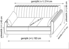 Stewehome Alkon τριπλή πολυθρόνα σκούρο γκρι