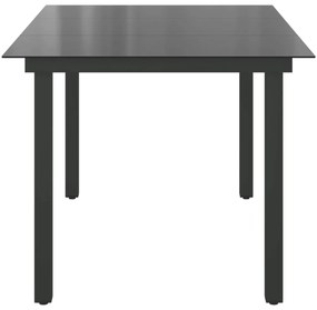 vidaXL Τραπέζι Κήπου Μαύρο 150 x 90 x 74 εκ. από Αλουμίνιο / Γυαλί