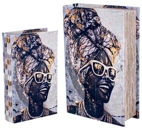 Καλάθια, κουτιά Signes Grimalt  Αφρικανική Κουτί Βιβλίου 2 Μονάδες