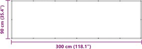 vidaXL Οθόνη Μπαλκονιού Μπορντό 90 x 300 cm