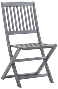 Καρέκλες Εξ. Χώρου Πτυσσόμενες 2 τεμ. Ξύλο Ακακίας &amp; Μαξιλάρια - Ανθρακί