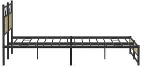 vidaXL Σκελετός Κρεβ. Χωρίς Στρώμα Sonoma Δρυς 180x200 εκ. Μεταλλικό
