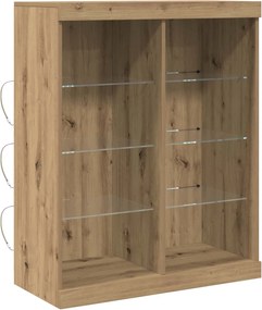 vidaXL Πλευρικό Τραπέζι LED Artisan Δρυς 81 x 37 x 100 εκ.