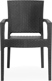 Πολυθρόνα βαρέους τύπου ZEUS απο PP σε χρώμα μαύρο 58x57x89