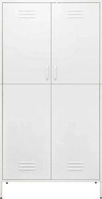 vidaXL Ντουλάπα Λευκή 90 x 50 x 180 εκ. από Ατσάλι